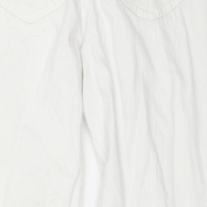 Womens UK Size 12 Preworn Regular Fit Straight White Jeans