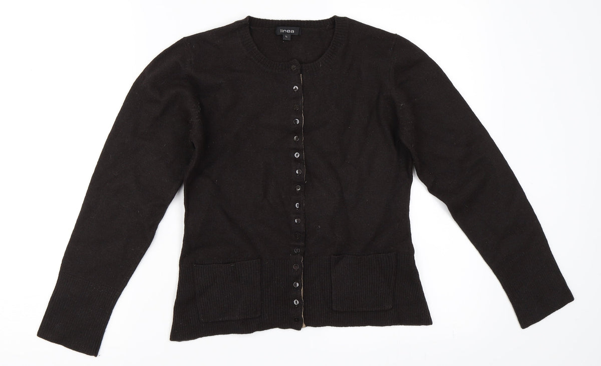 Linea Womens Brown   Cape Jumper Size L