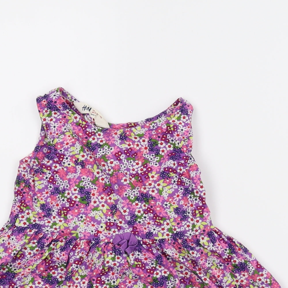 H & M Girls Multicoloured Floral  A-Line  Size 2-3 Years