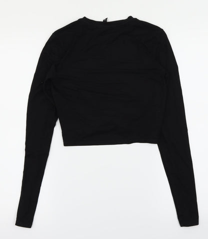 Womens UK Size S H&M Black Cropped Blouse