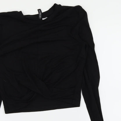 Womens UK Size S H&M Black Cropped Blouse