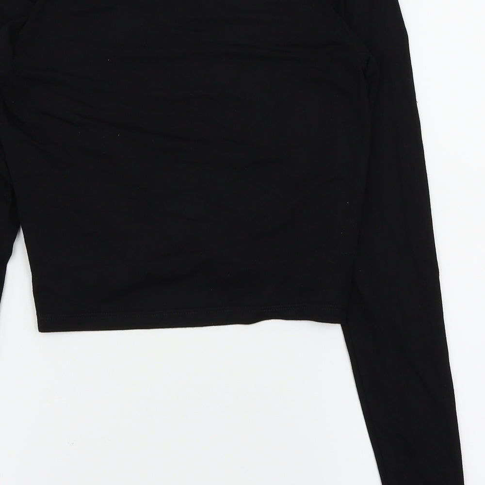Womens UK Size S H&M Black Cropped Blouse