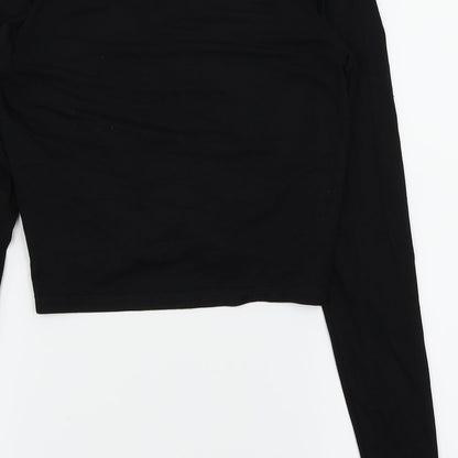 Womens UK Size S H&M Black Cropped Blouse