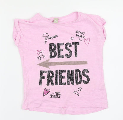 TU Girls Pink   Basic T-Shirt Size 7 Years