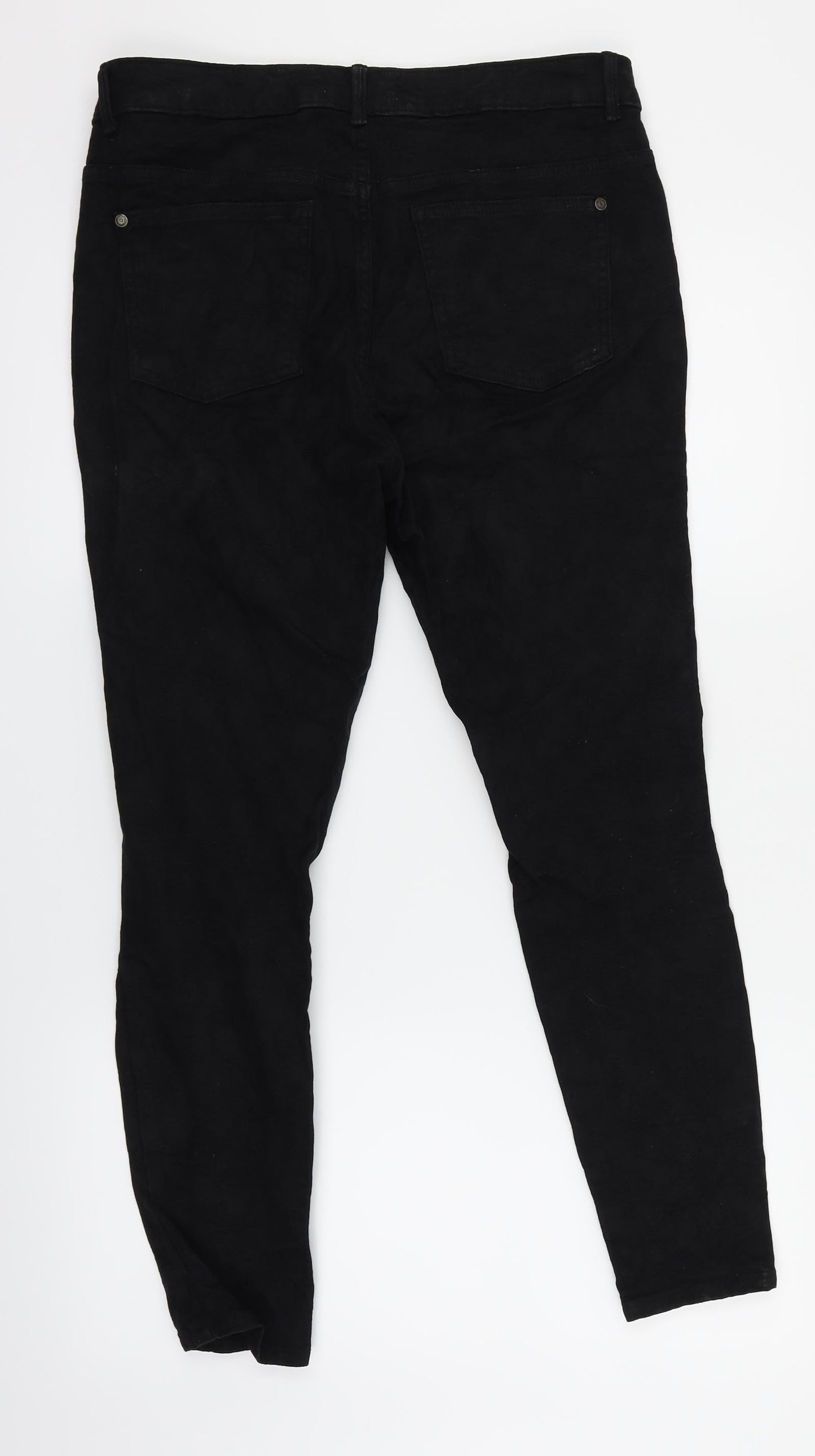 Indigo Womens Black Floral  Skinny Jeans Size 14 L25 in