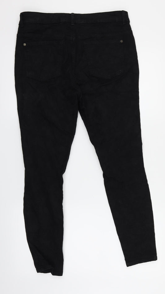 Indigo Womens Black Floral  Skinny Jeans Size 14 L25 in