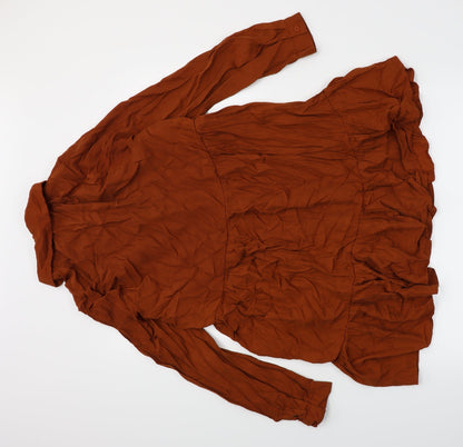 Elenza Womens Brown   Shirt Dress  Size S