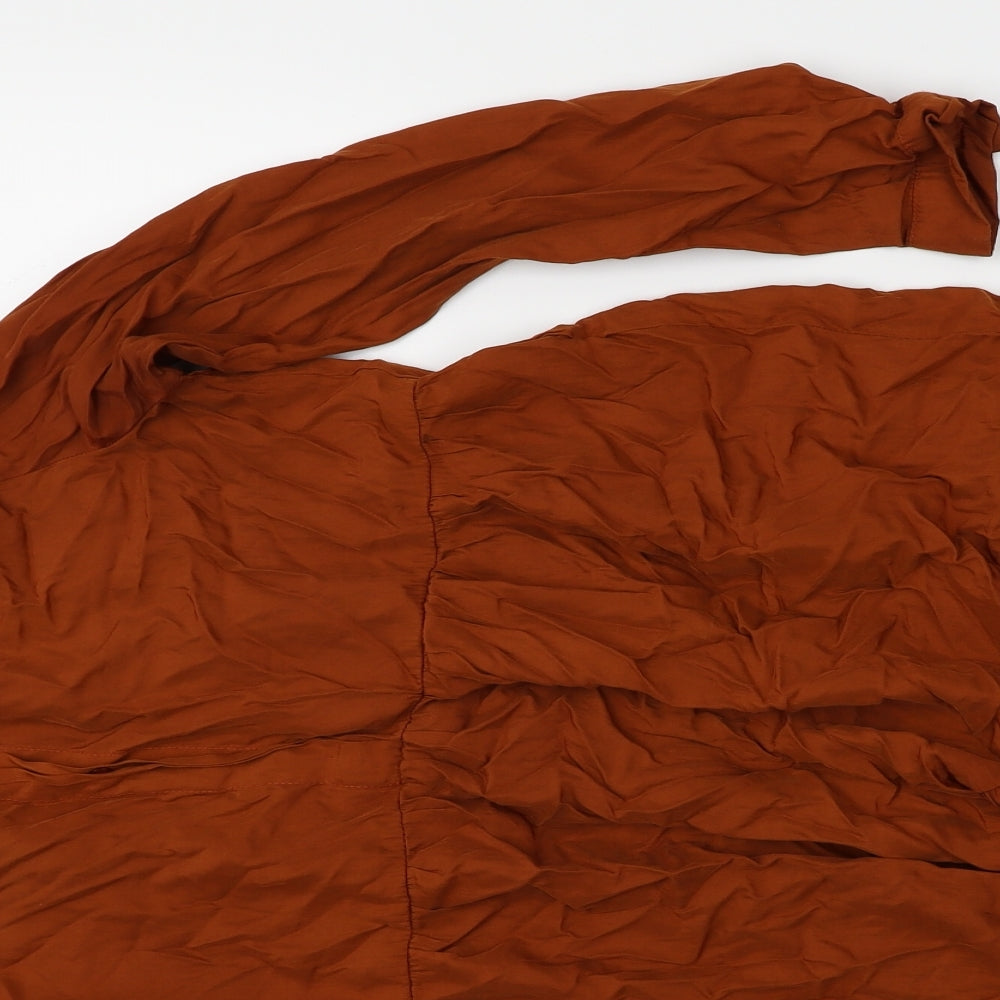 Elenza Womens Brown   Shirt Dress  Size S