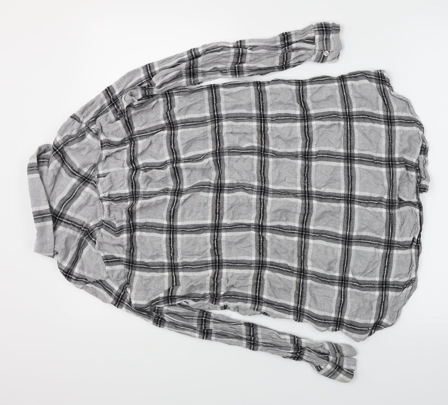 Womens UK Size 12 H&M Grey Basic Button-Up