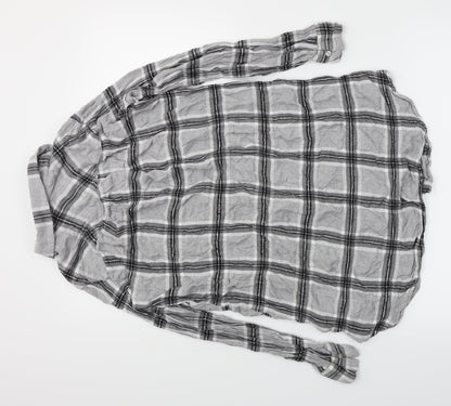 Womens UK Size 12 H&M Grey Basic Button-Up
