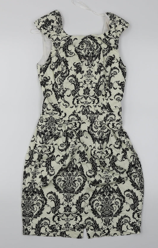 Atmosphere Womens White Floral  A-Line  Size 10