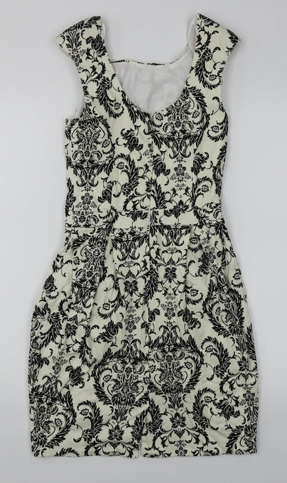 Atmosphere Womens White Floral  A-Line  Size 10