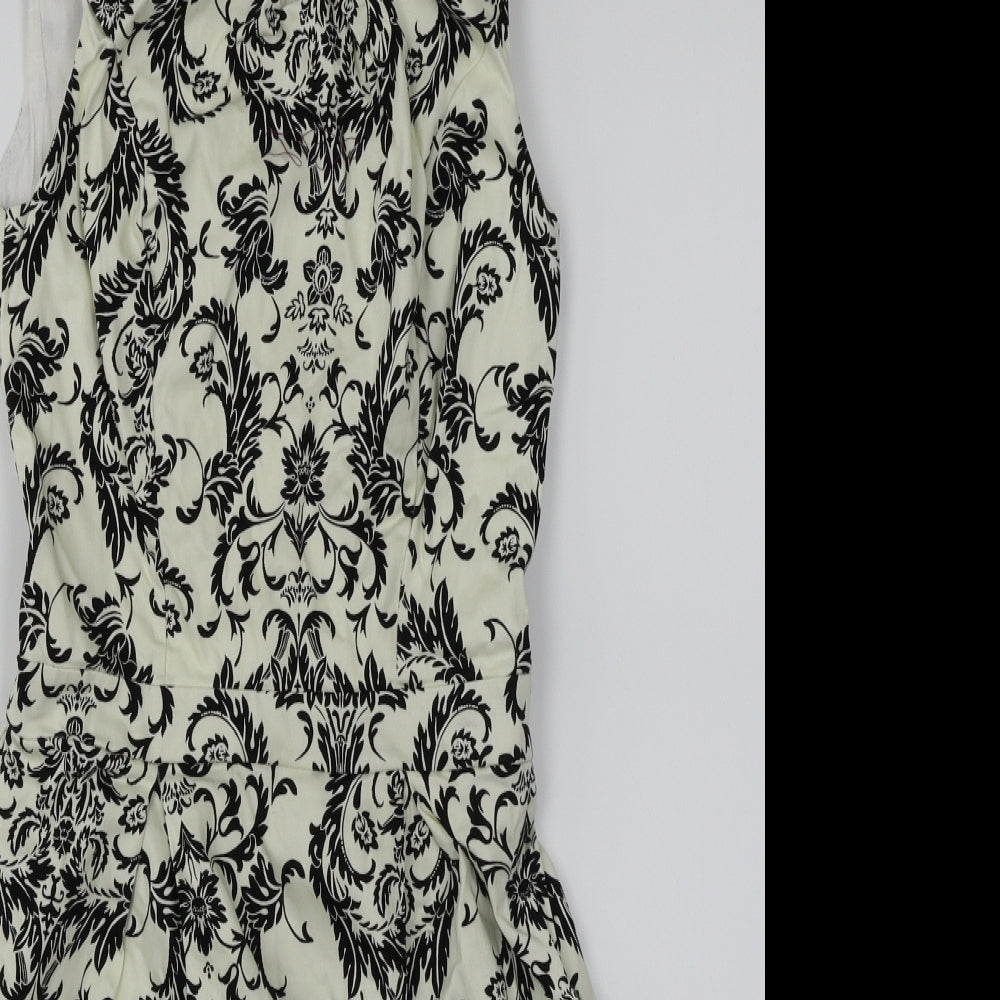 Atmosphere Womens White Floral  A-Line  Size 10