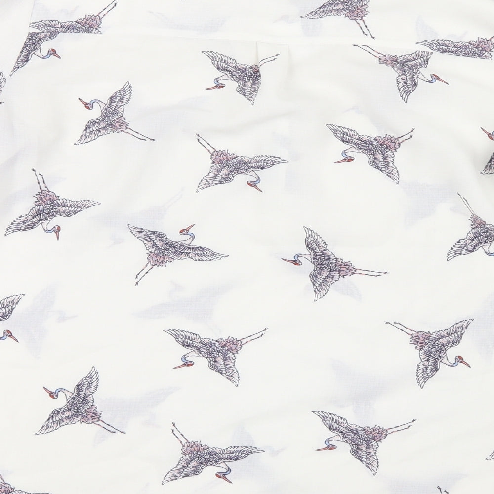 F&F Womens White Geometric  Basic Blouse Size 8