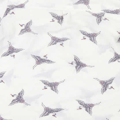 F&F Womens White Geometric  Basic Blouse Size 8