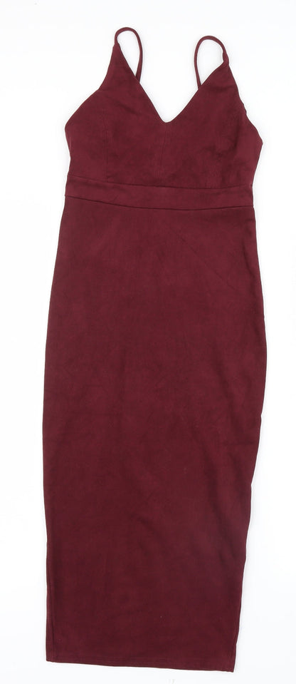 Primark Womens Red  Velvet Bodycon  Size 4