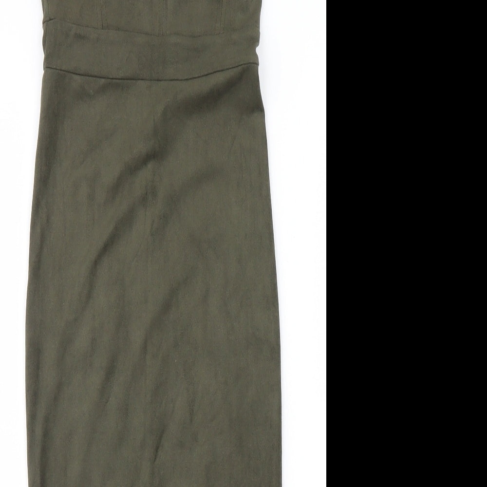 Atmosphere Womens Green  Velvet Bodycon  Size 4