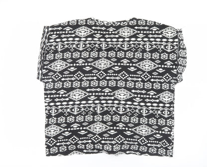 Womens UK Size 8 Dunnes Stores Black Basic T-Shirt