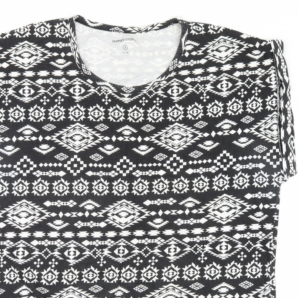 Womens UK Size 8 Dunnes Stores Black Basic T-Shirt
