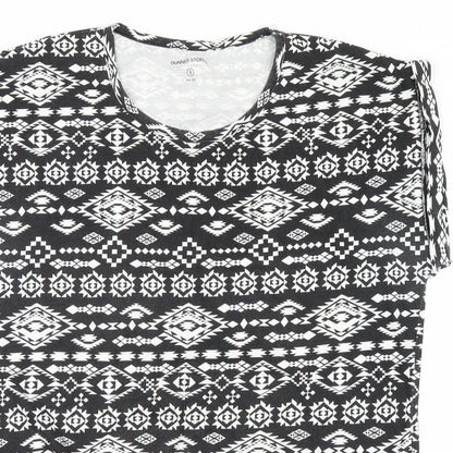 Womens UK Size 8 Dunnes Stores Black Basic T-Shirt