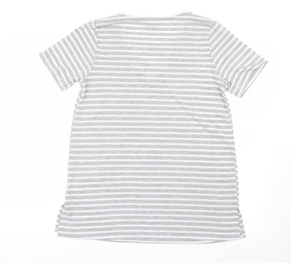 Papaya Womens Grey Striped  Basic T-Shirt Size M