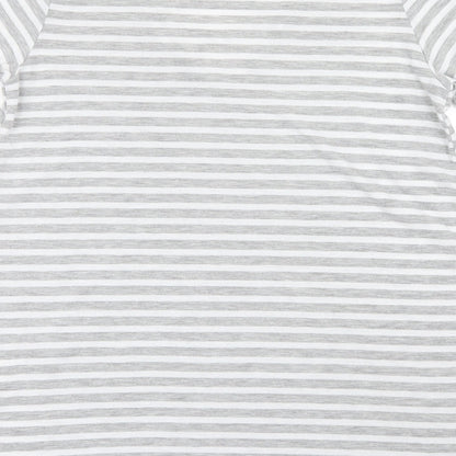 Papaya Womens Grey Striped  Basic T-Shirt Size M