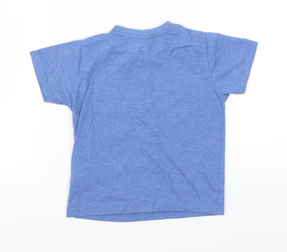 Primark Boys Blue   Basic T-Shirt Size 3-4 Years  - Even Superheroes Need  A Holiday