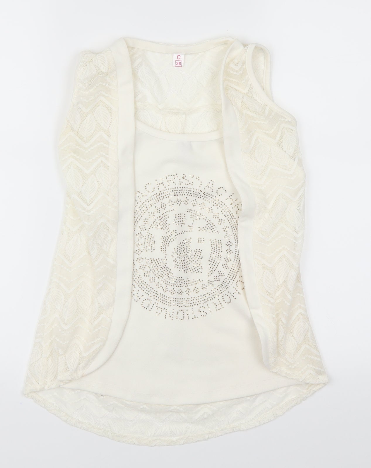 Womens UK Size 8 Preworn White Basic Tank