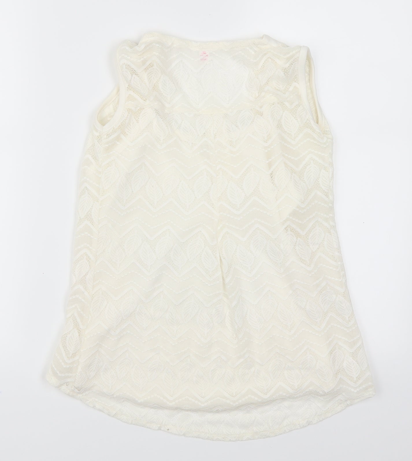Womens UK Size 8 Preworn White Basic Tank