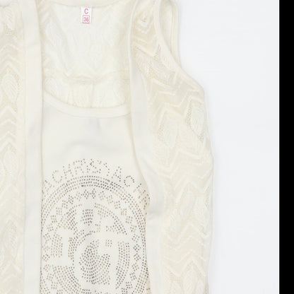 Womens UK Size 8 Preworn White Basic Tank
