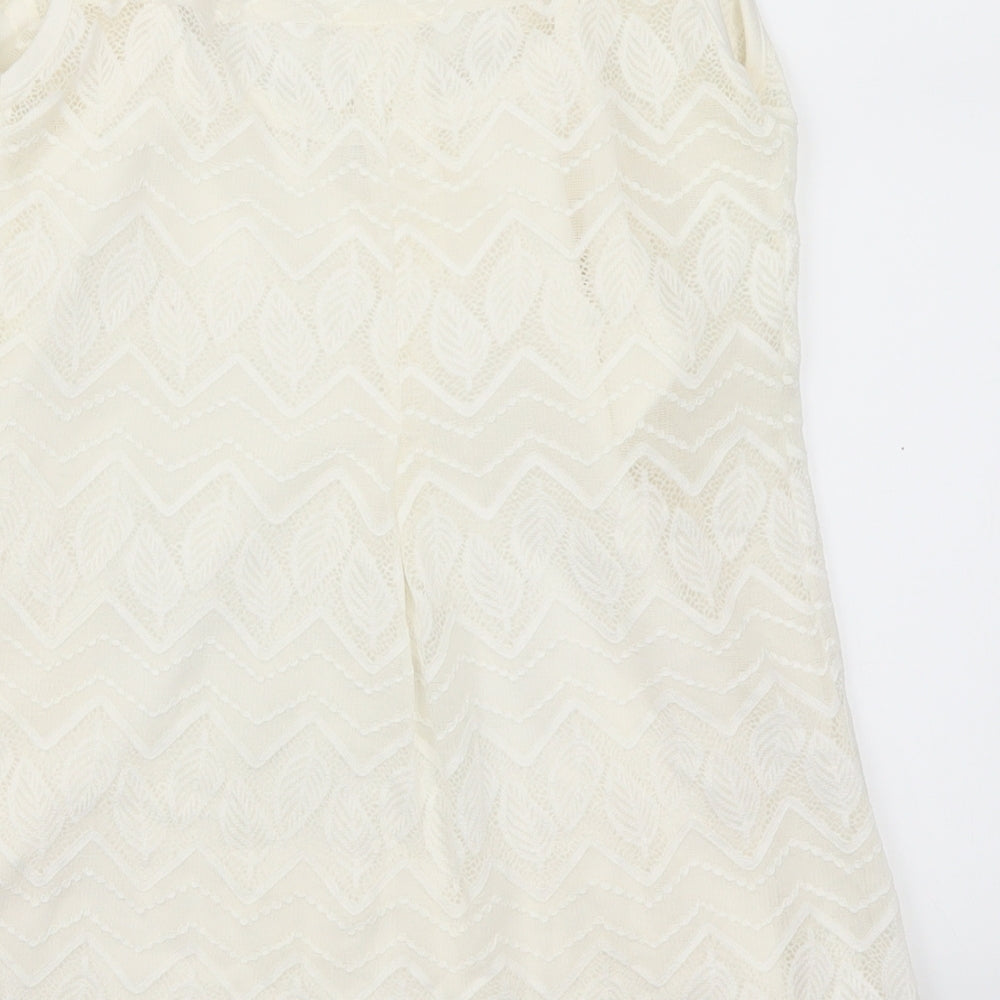 Womens UK Size 8 Preworn White Basic Tank