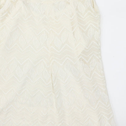 Womens UK Size 8 Preworn White Basic Tank