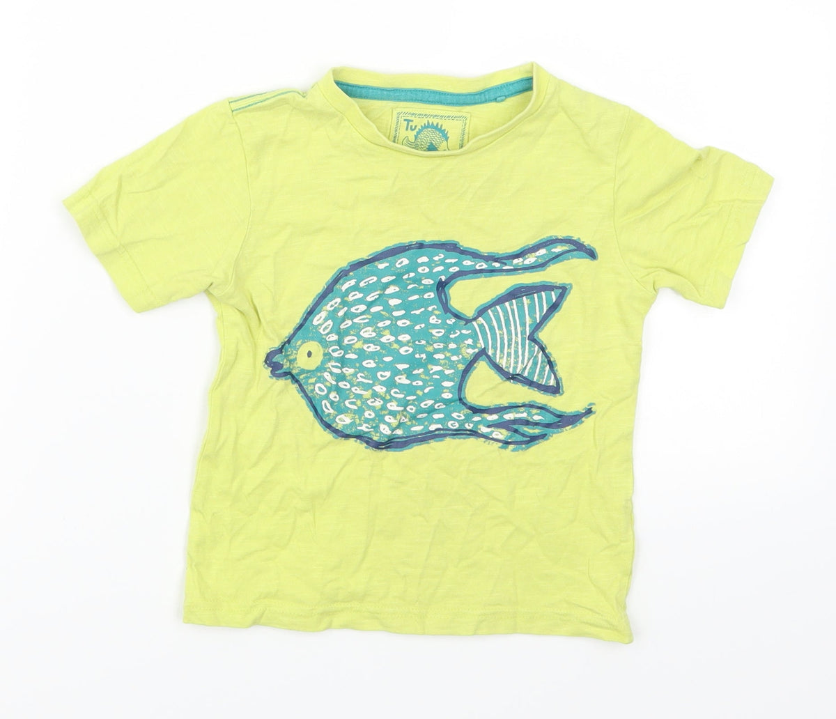 TU Boys Green   Basic T-Shirt Size 18-24 Months  - Fish