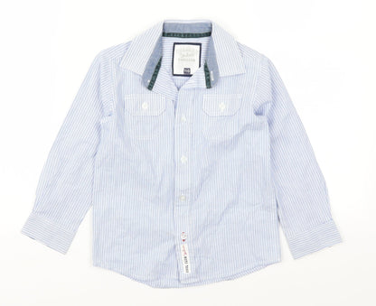 Cool Club Boys Blue Striped  Basic Button-Up Size 5 Years