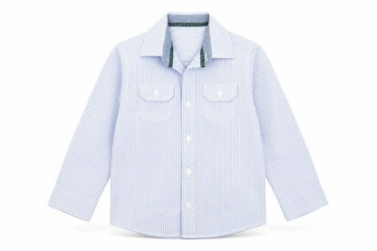 Cool Club Boys Blue Striped  Basic Button-Up Size 5 Years