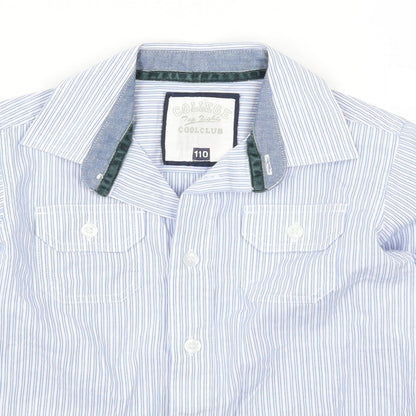 Cool Club Boys Blue Striped  Basic Button-Up Size 5 Years