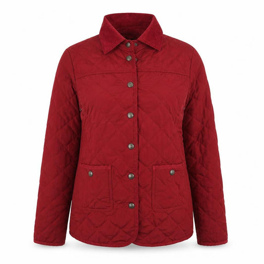 Womens UK Size 8 Denim Co Red Quilted Coat