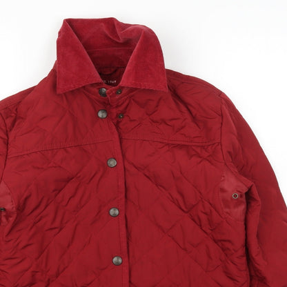 Denim Co Womens Red   Quilted Coat Size 8