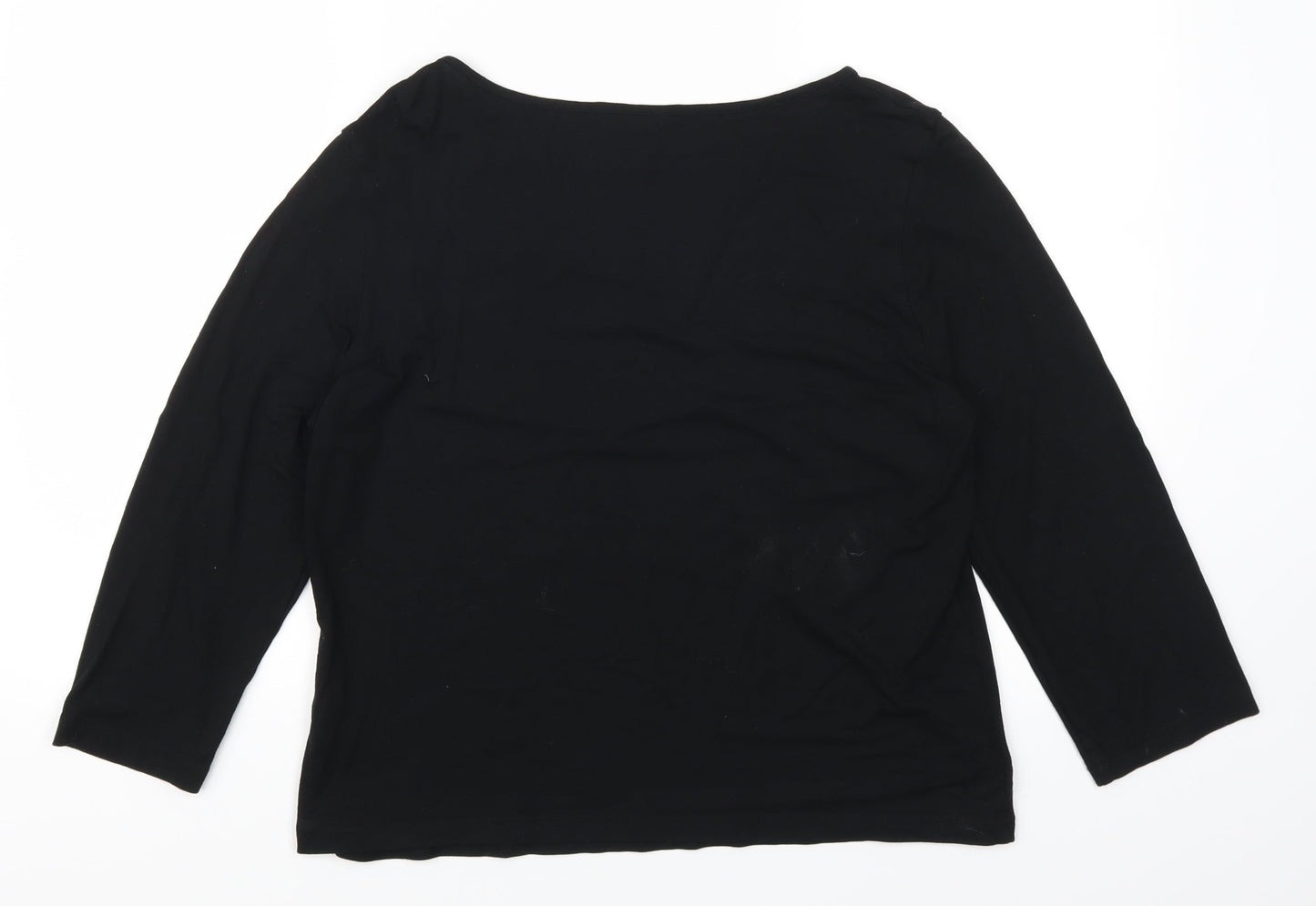 Womens UK Size 14 Marks and Spencer Black Basic T-Shirt