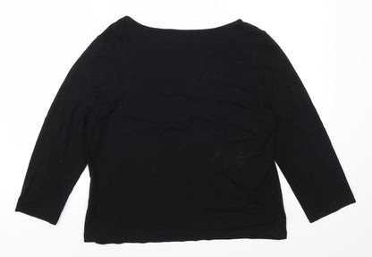 Womens UK Size 14 Marks and Spencer Black Basic T-Shirt