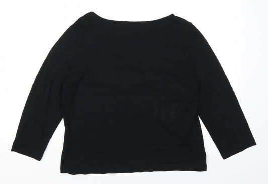 Womens UK Size 14 Marks and Spencer Black Basic T-Shirt