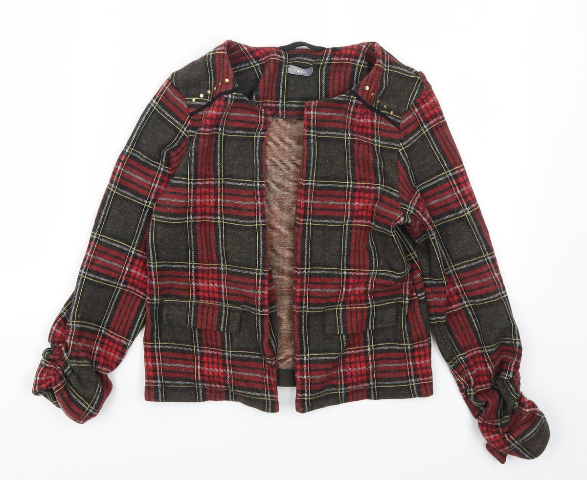 Next Girls Red Check  Jacket  Size 7 Years  - Green