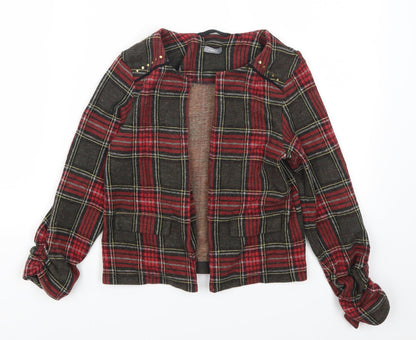 Next Girls Red Check  Jacket  Size 7 Years  - Green