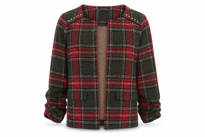 Next Girls Red Check  Jacket  Size 7 Years  - Green