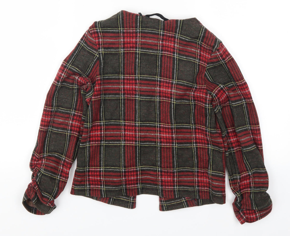 Next Girls Red Check  Jacket  Size 7 Years  - Green