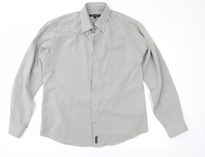 Mens UK Size L Chapter & Verse Grey  Button-Up Long Sleeve Casual Shirt