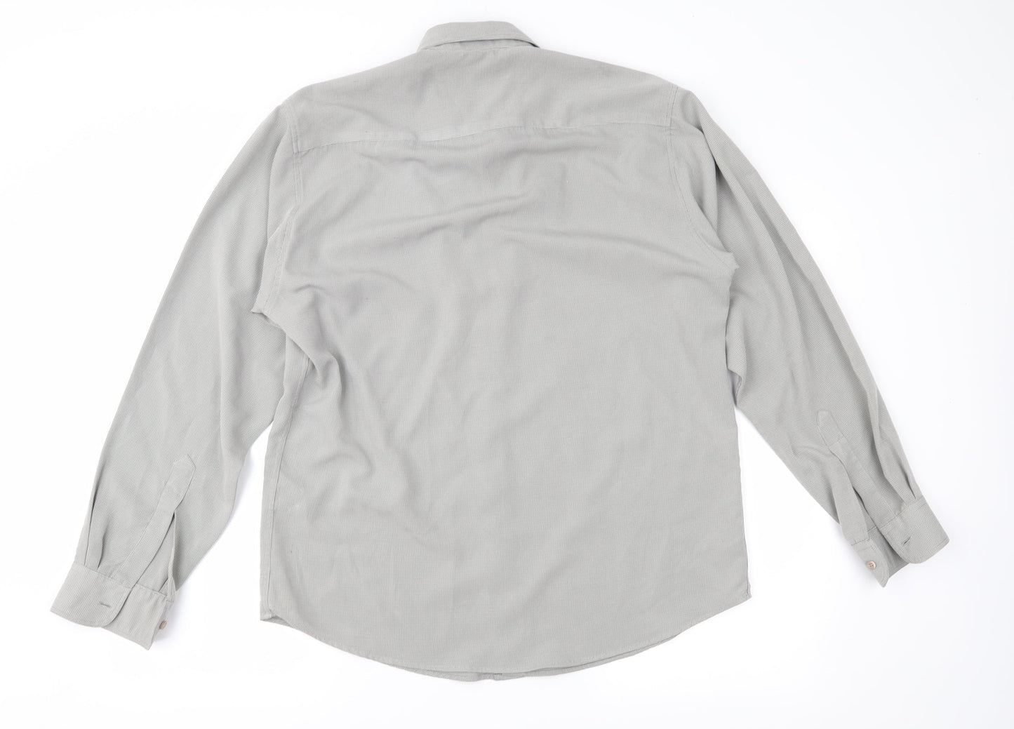 Mens UK Size L Chapter & Verse Grey  Button-Up Long Sleeve Casual Shirt