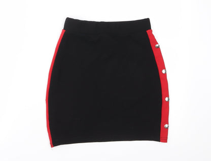 Prague Womens Black  Jersey Straight & Pencil Skirt Size 8
