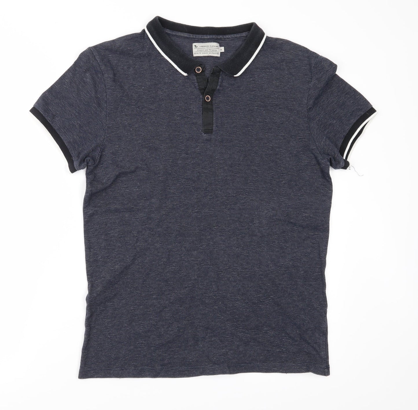 TU Mens Blue    Polo Size S