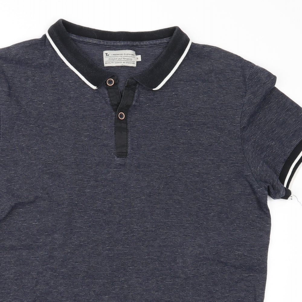 TU Mens Blue    Polo Size S